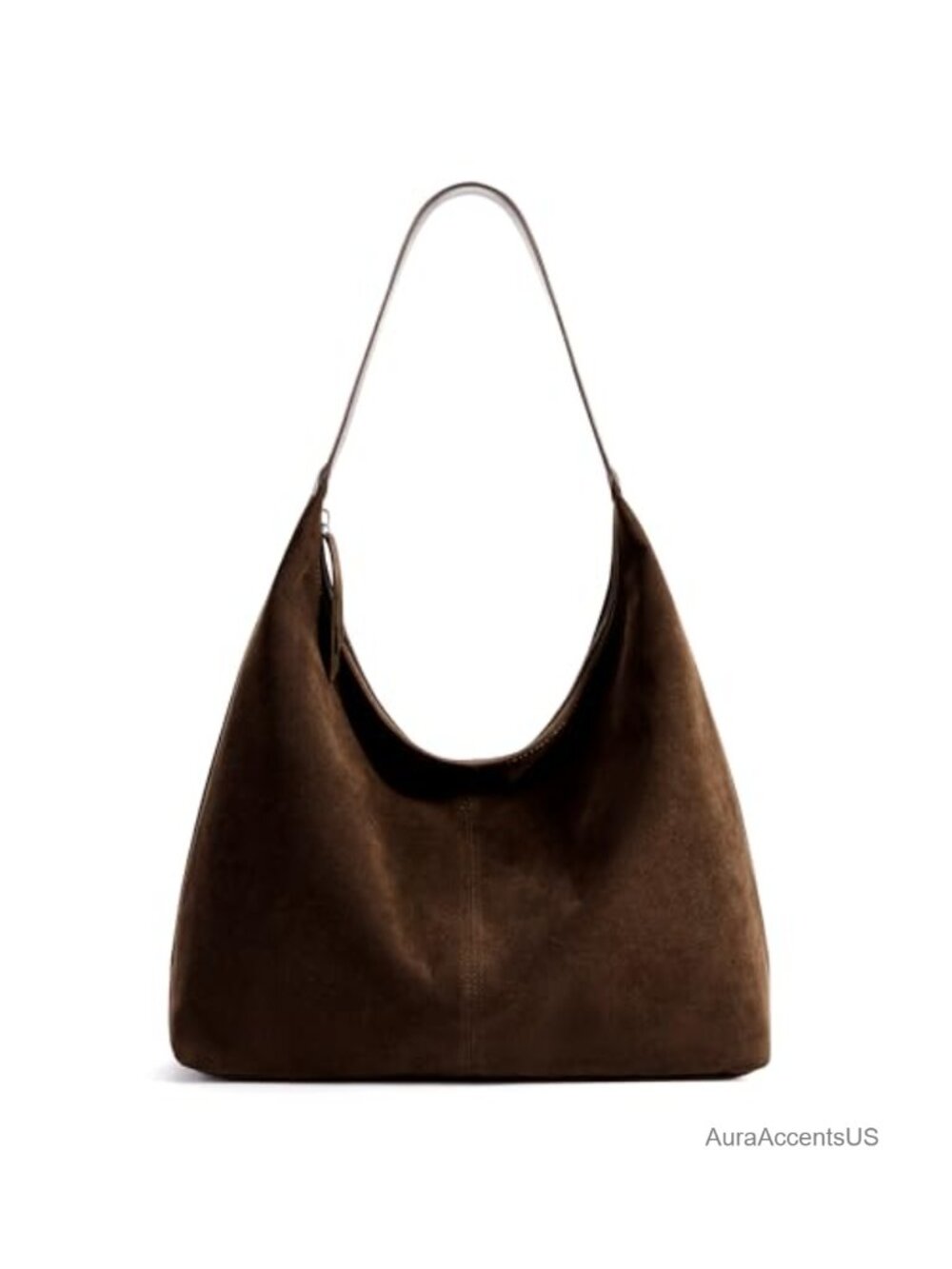 KALIDI Slouchy Tote Bag Vegan Leather Crescent Hobo Zipper Shoulder Purse